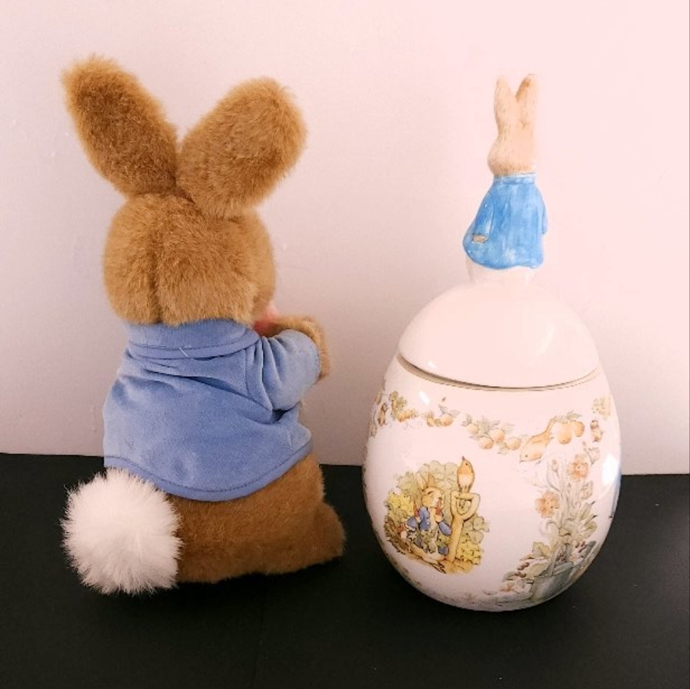 90s Beatrix Potter Peter Rabbit Plush & Jar Set - Picture 4 of 14